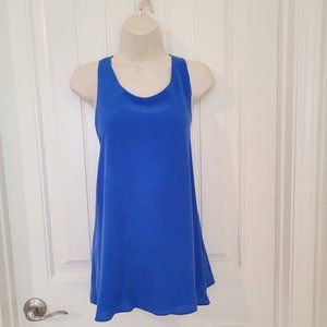 100% Silk Cross Back Tank Top Sz Large